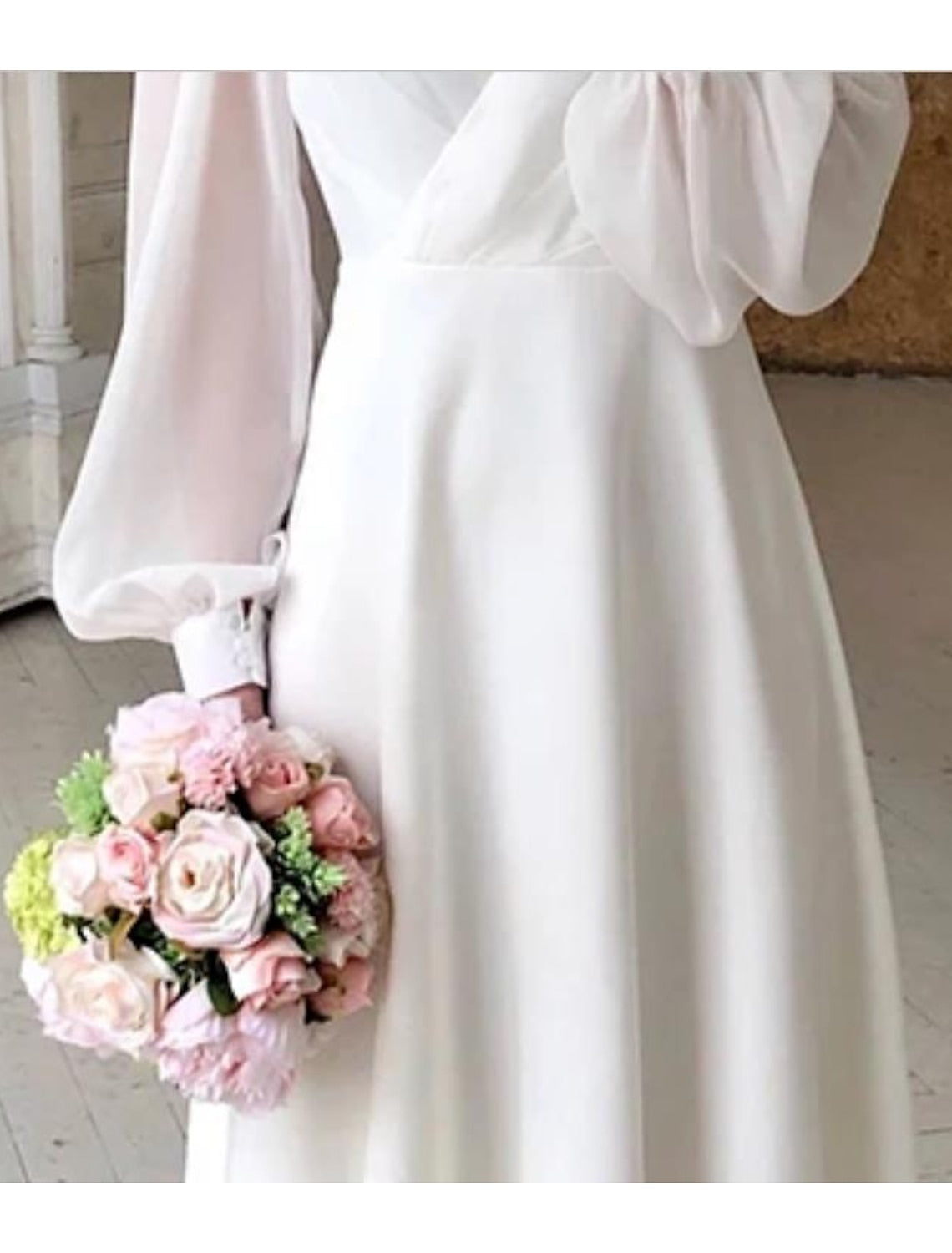 Wedding Dress | Long-Sleeve Flowing Bridal Dress
