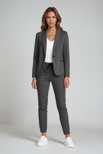 Linen Blazer Suit Set | Classic Two-Piece Trouser Set