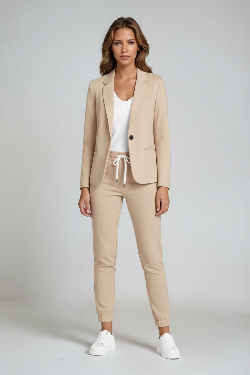 Linen Blazer Suit Set | Classic Two-Piece Trouser Set
