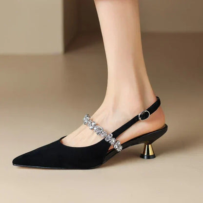 Women's Heels | Crystal Slingback Pointed Pumps