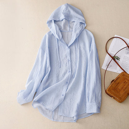 Lightweight Hoodie | Button-Front Relaxed Hooded Top