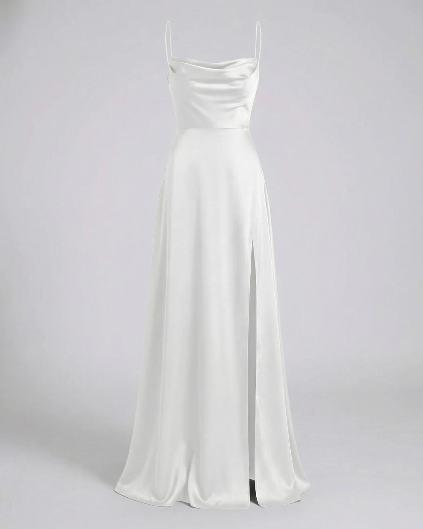 Maxi Dress | Satin Slip Maxi Dress with Leg Slit