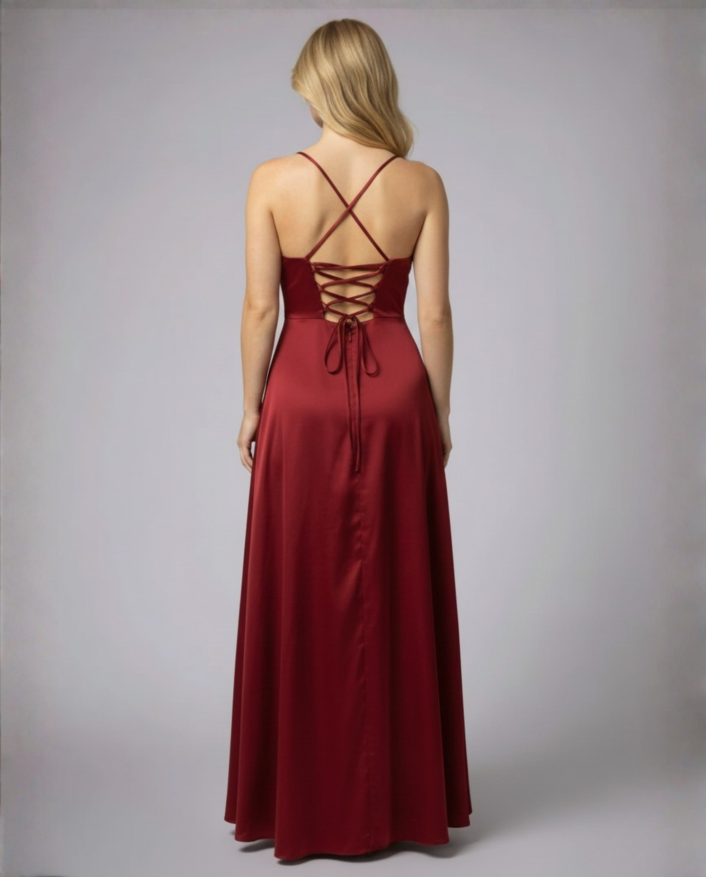 Maxi Dress | Satin Slip Maxi Dress with Leg Slit