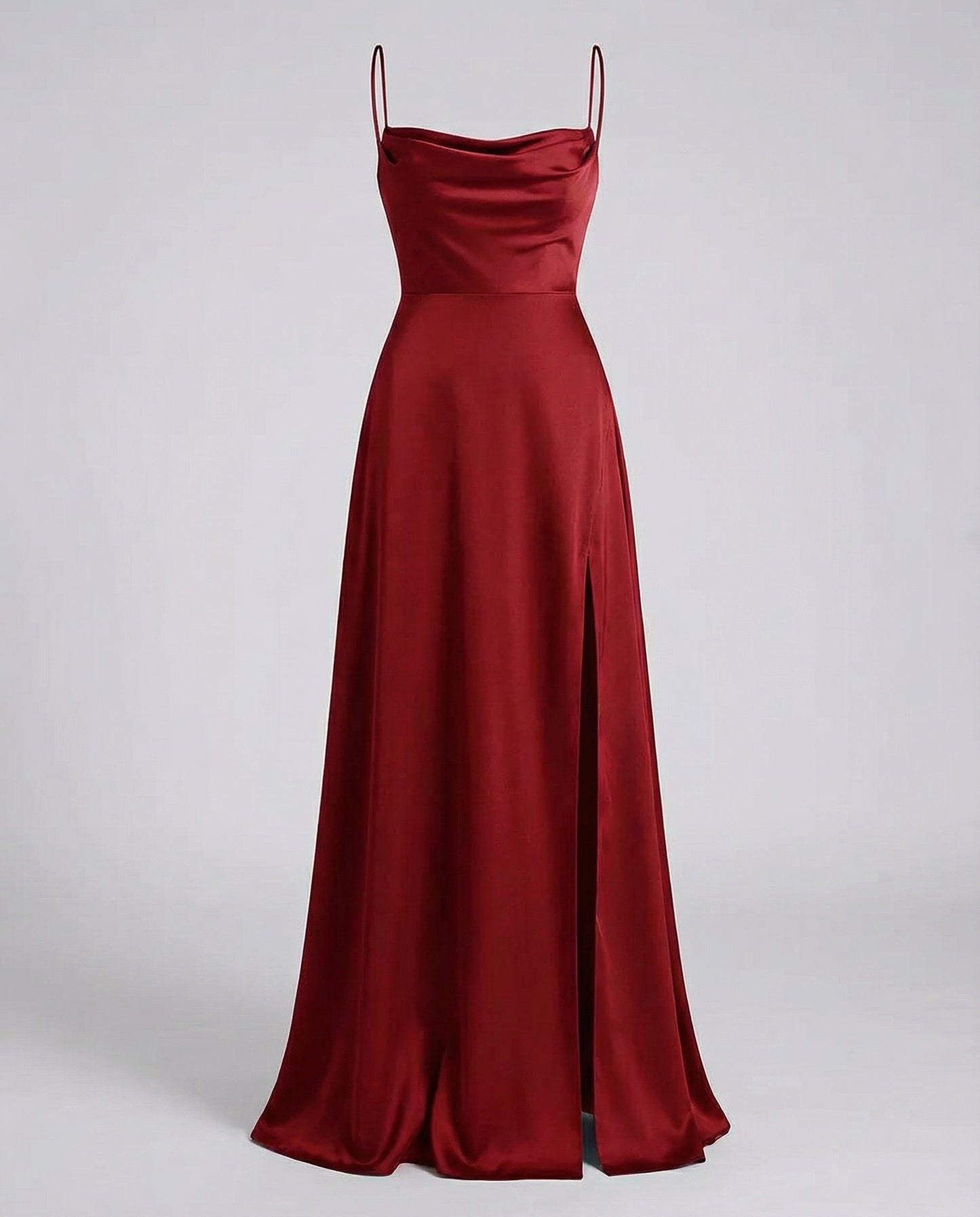 Maxi Dress | Satin Slip Maxi Dress with Leg Slit