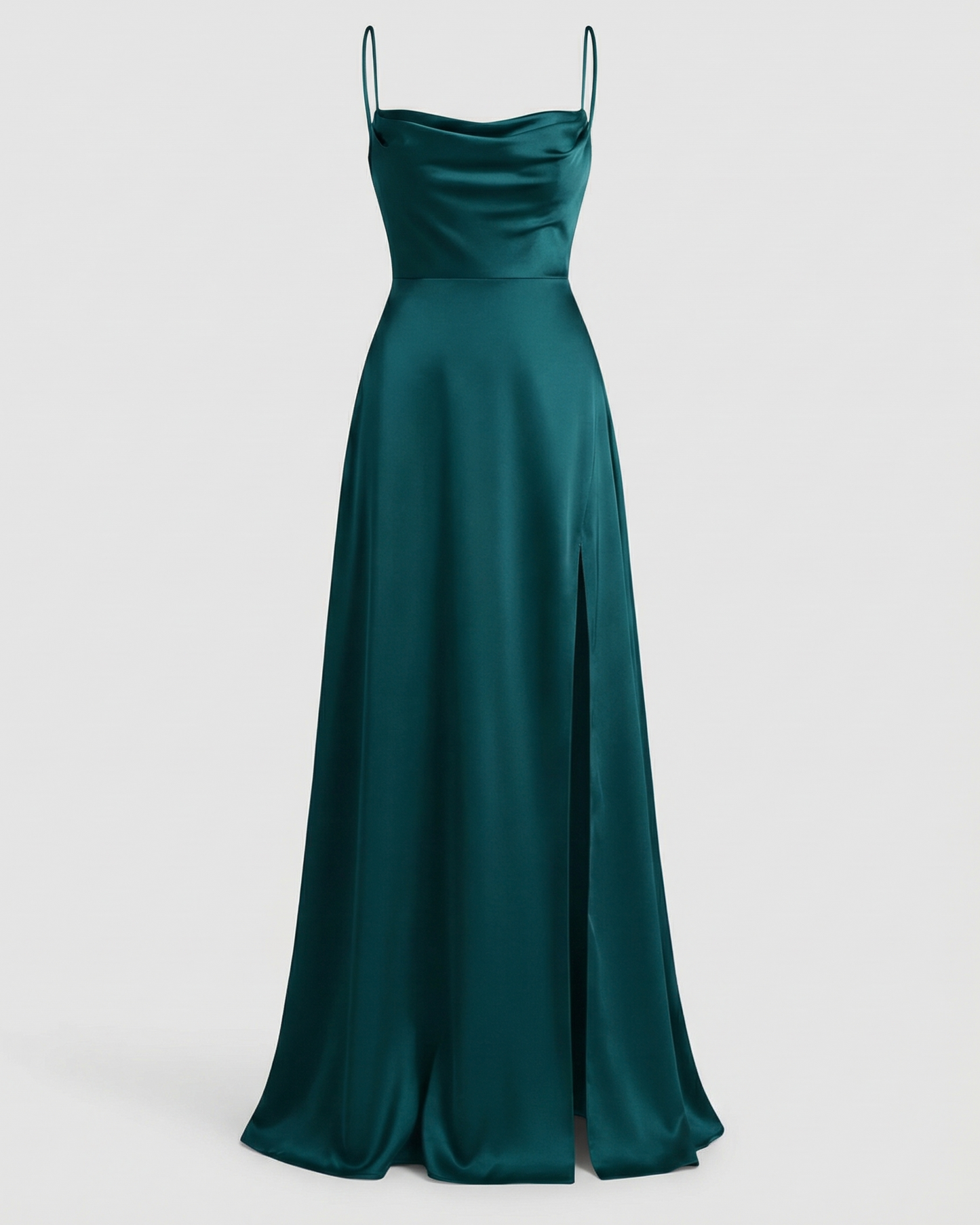 Maxi Dress | Satin Slip Maxi Dress with Leg Slit
