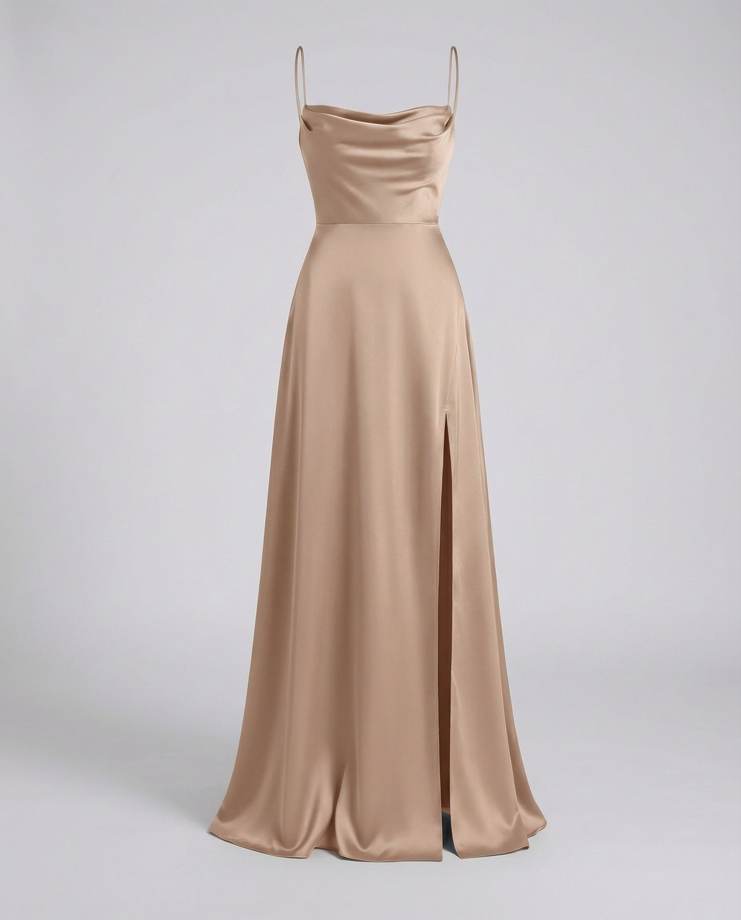Maxi Dress | Satin Slip Maxi Dress with Leg Slit