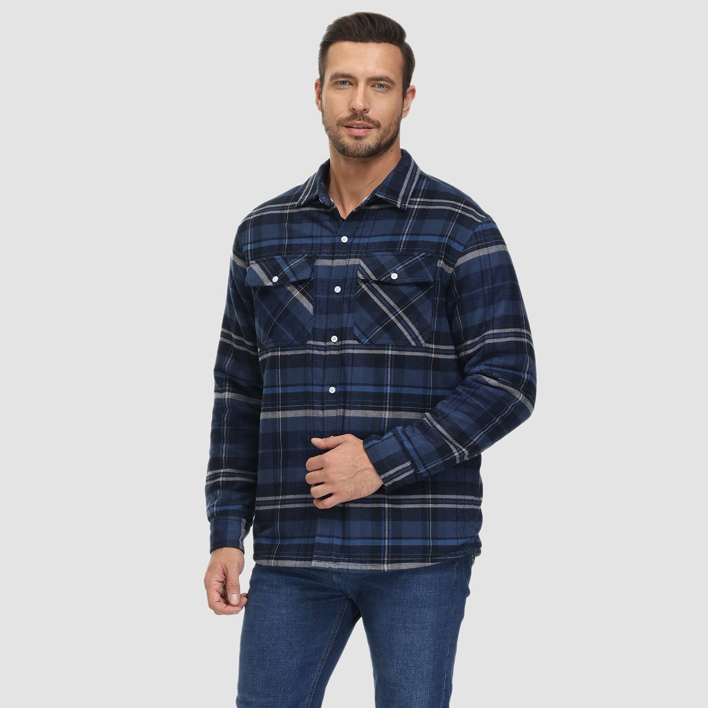 Shirt Jacket | Sherpa-Lined Check Overshirt