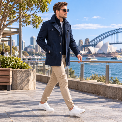 Men's Coat | Smart-Casual Button Overcoat