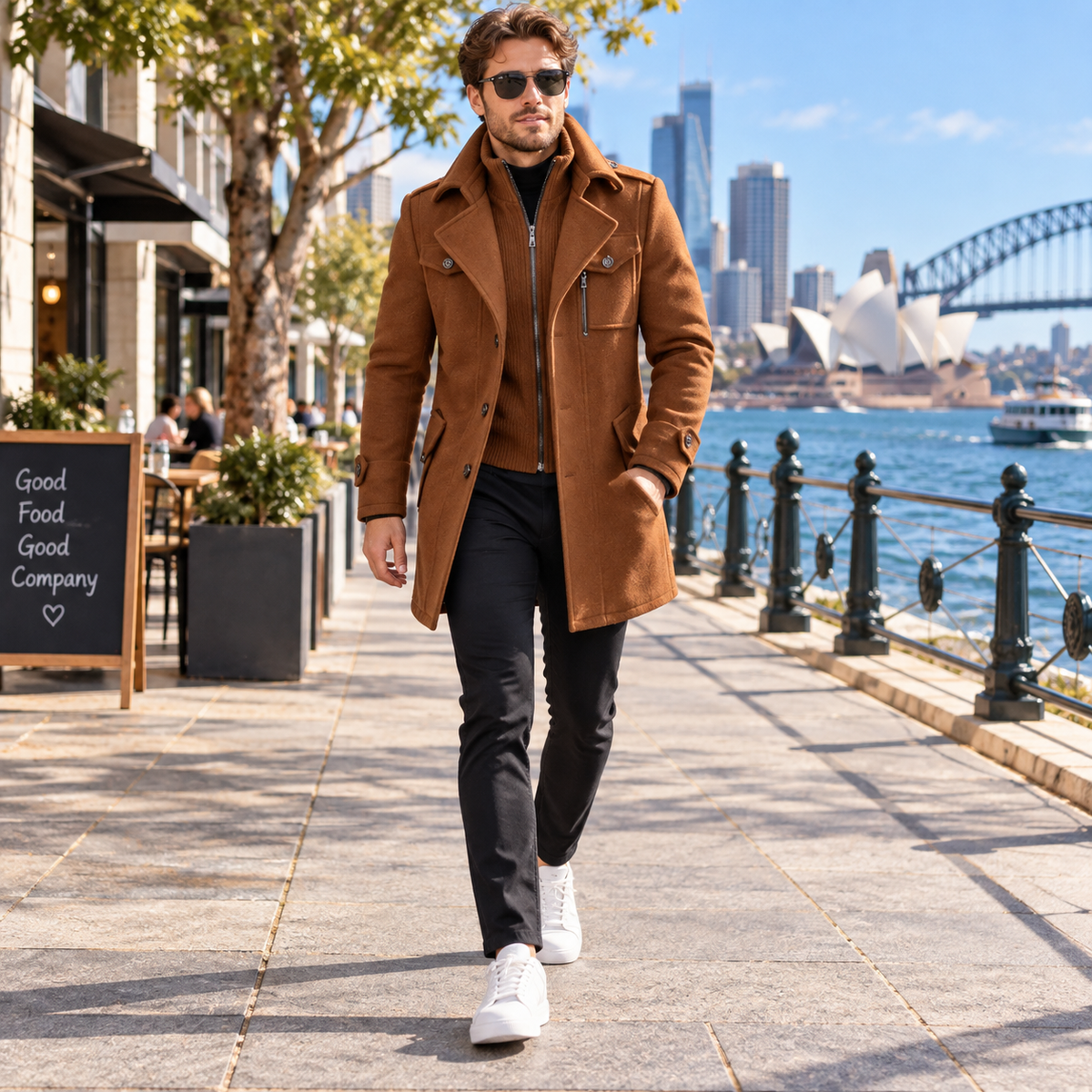 Men's Coat | Smart-Casual Button Overcoat