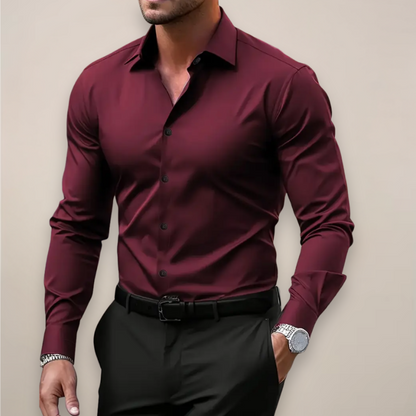 Men's Shirt | Slim-Fit Long-Sleeve Casual Shirt