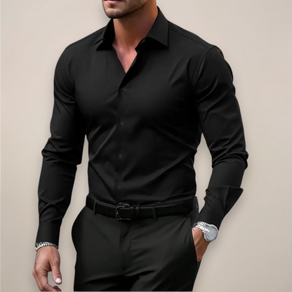 Men's Shirt | Slim-Fit Long-Sleeve Casual Shirt
