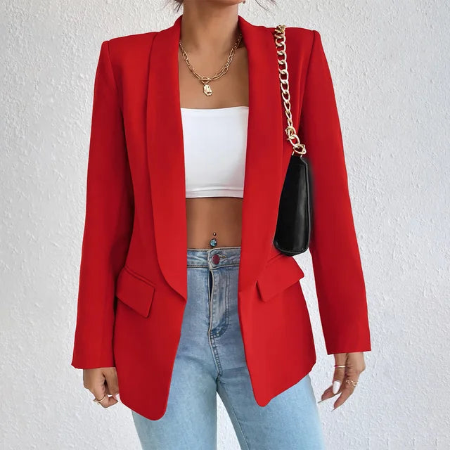 Cotton-Linen Blazer | Classic Long Sleeve Jacket