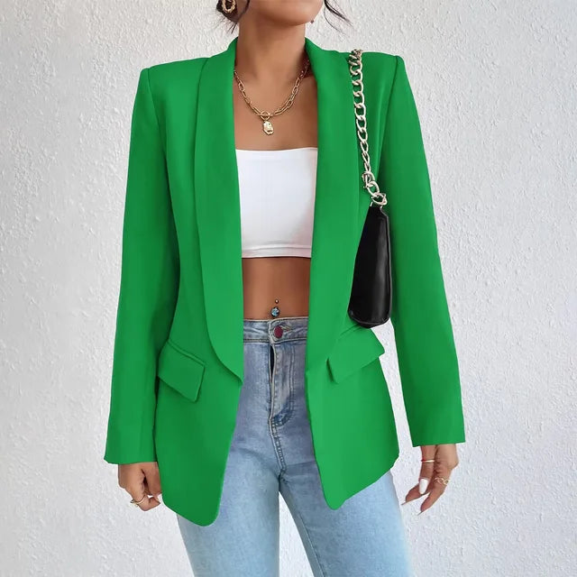 Cotton-Linen Blazer | Classic Long Sleeve Jacket