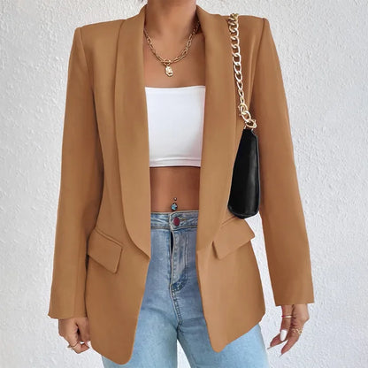 Cotton-Linen Blazer | Classic Long Sleeve Jacket