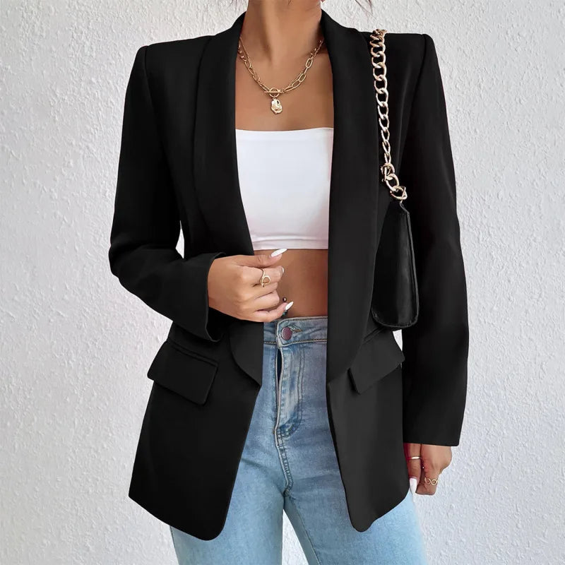 Cotton-Linen Blazer | Classic Long Sleeve Jacket