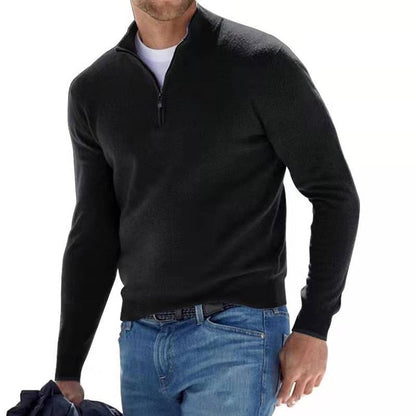 Sweater | Half-Zip Long-Sleeve Knit Sweater