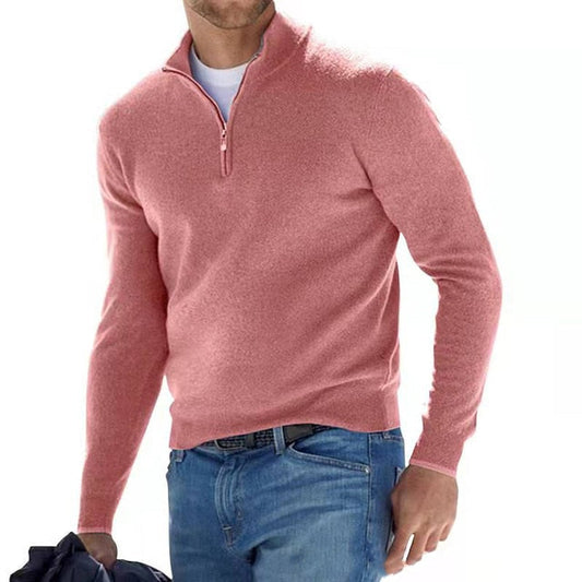 Sweater | Half-Zip Long-Sleeve Knit Sweater