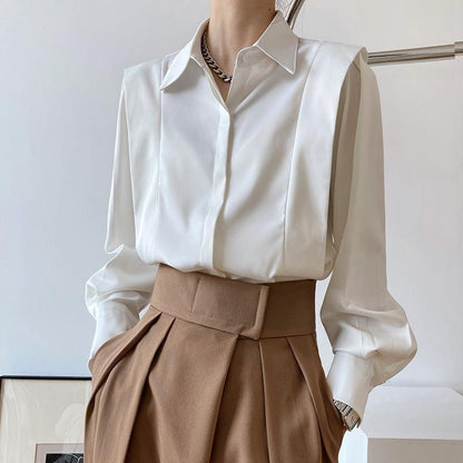 Women's Blouse | Satin Chiffon Ruffle Blouse