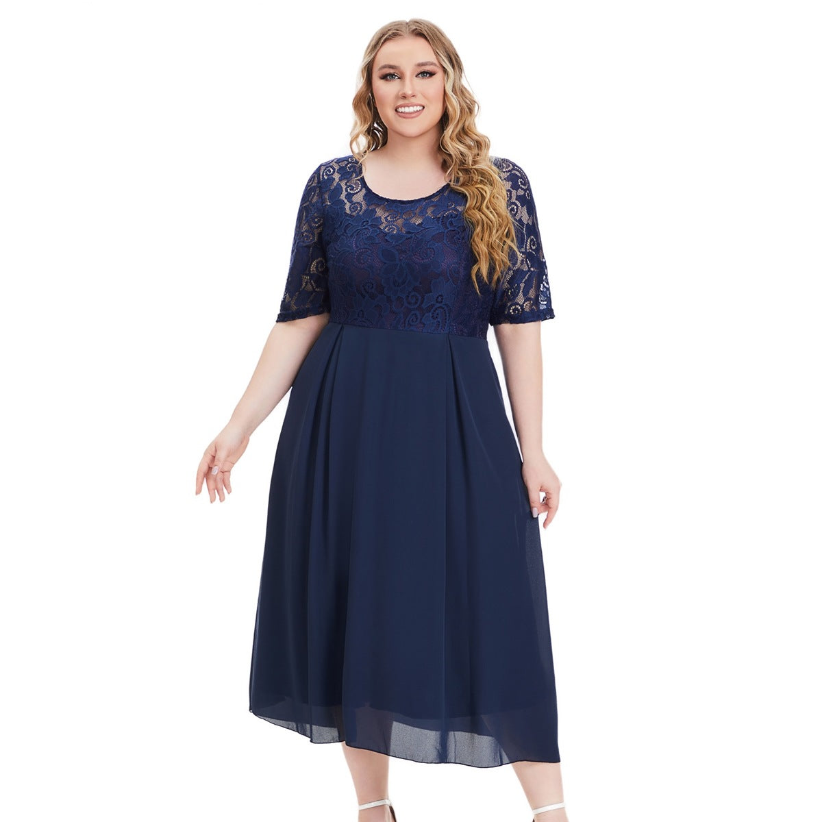 Women's chiffon long-sleeve maxi dress