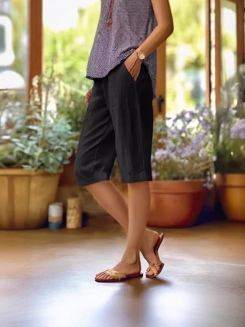 Summer Shorts | Straight Leg Knee-Length Shorts