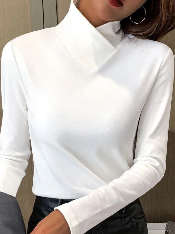 Women's slim-fit roll neck long-sleeve top