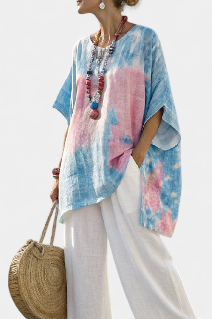 Linen Set | Relaxed Top & Striped Trousers