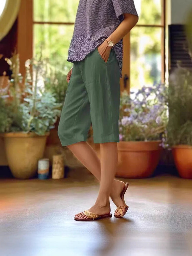 Summer Shorts | Straight Leg Knee-Length Shorts