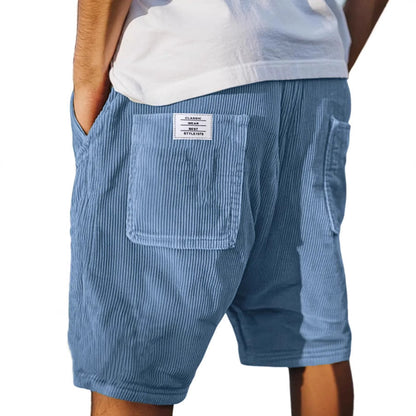 Textured Tailored Cotton Shorts