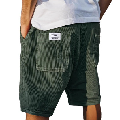 Textured Tailored Cotton Shorts