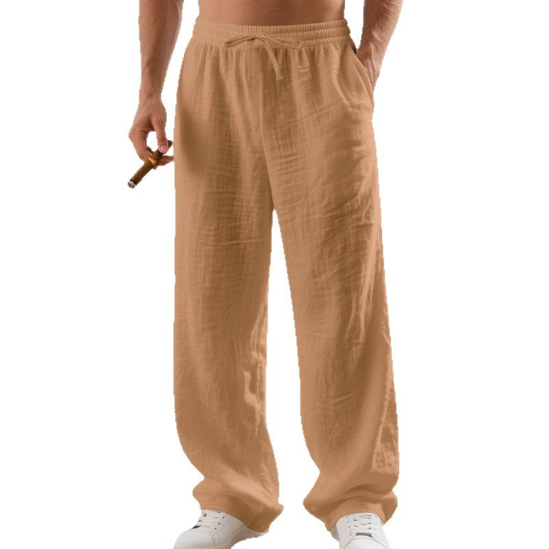 Men's Trousers | Casual Linen Drawstring Trousers
