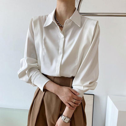 Women's Blouse | Satin Chiffon Ruffle Blouse