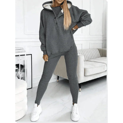 Cotton Loungewear Set | 3-Piece Sweatshirt & Joggers