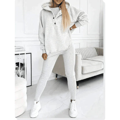 Cotton Loungewear Set | 3-Piece Sweatshirt & Joggers