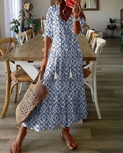 Boho Cover-Up Dress | Flowy Tassel Beach Dress