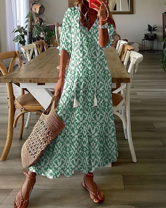 Boho Cover-Up Dress | Flowy Tassel Beach Dress