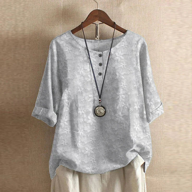 Blouse | Vintage Floral Print Short Sleeve Top