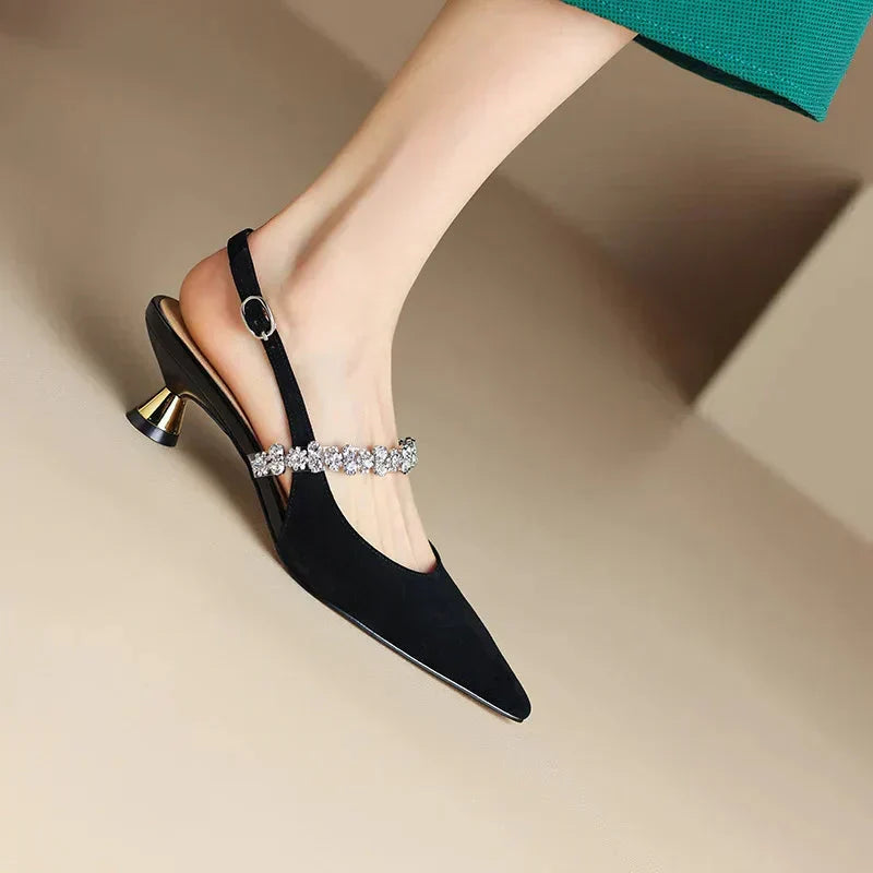 Women's Heels | Crystal Slingback Pointed Pumps