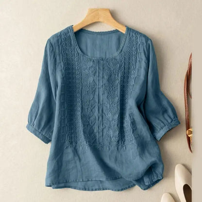 Floral Relaxed Blouse | Embroidered Everyday Top
