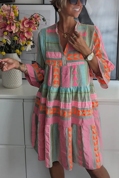 Spring Dress | Elegant A-Line Ruffle Linen Dress