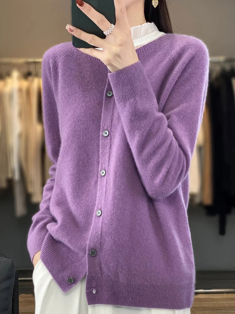 Women's button-front knit cardigan