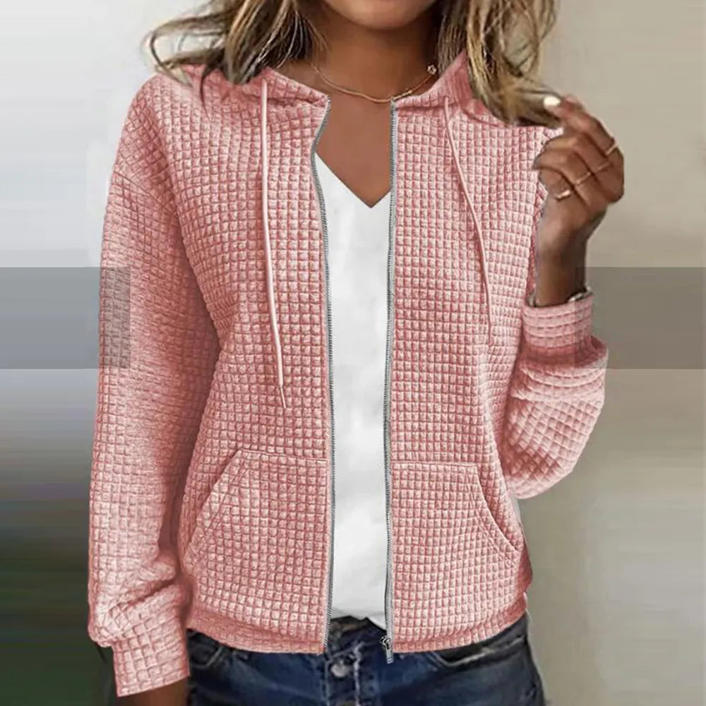Women's Jacket | Checked Water-Repellent Jacket