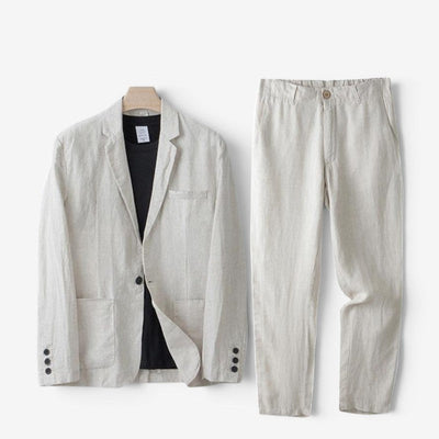 Linen Set | Blazer & Wide-Leg Trousers Two-Piece
