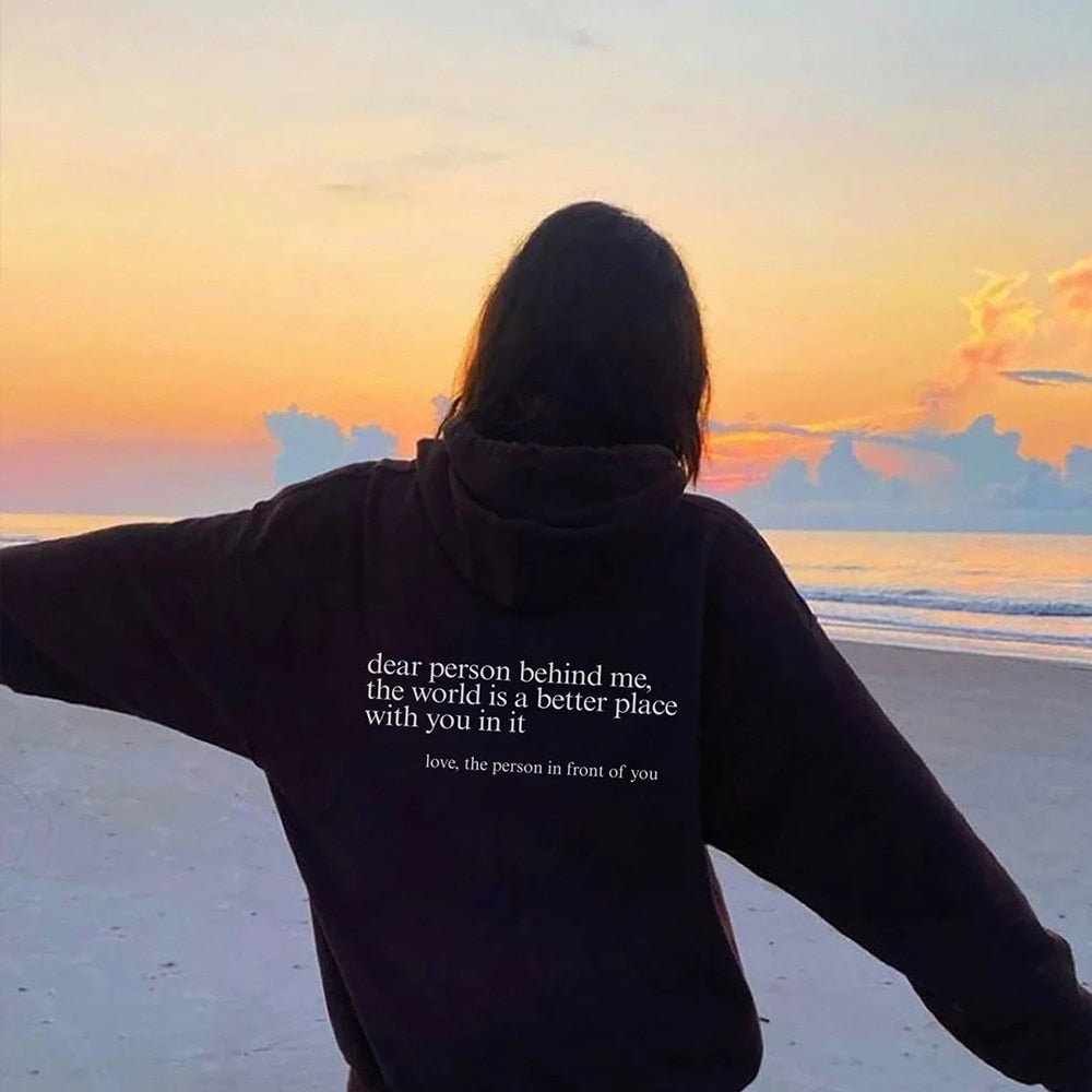 Women's slogan pullover hoodie