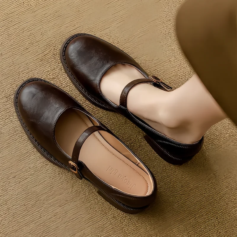 Women's Flats | Classic Leather Mary Jane Shoes