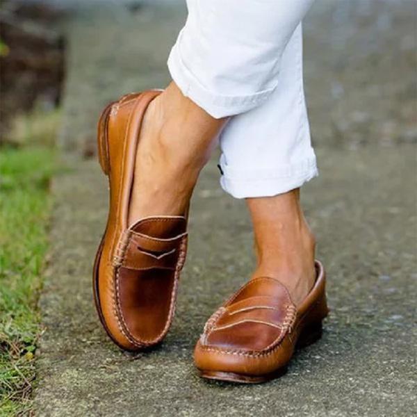Women's orthopedic fur-lined slip-on shoes