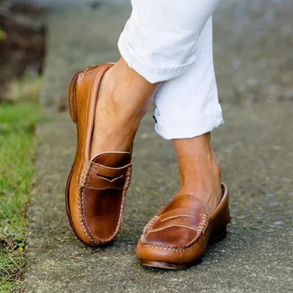 Women's orthopedic fur-lined slip-on shoes