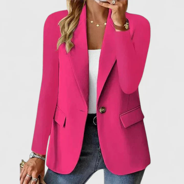 Women's lapel single-button tailored blazer