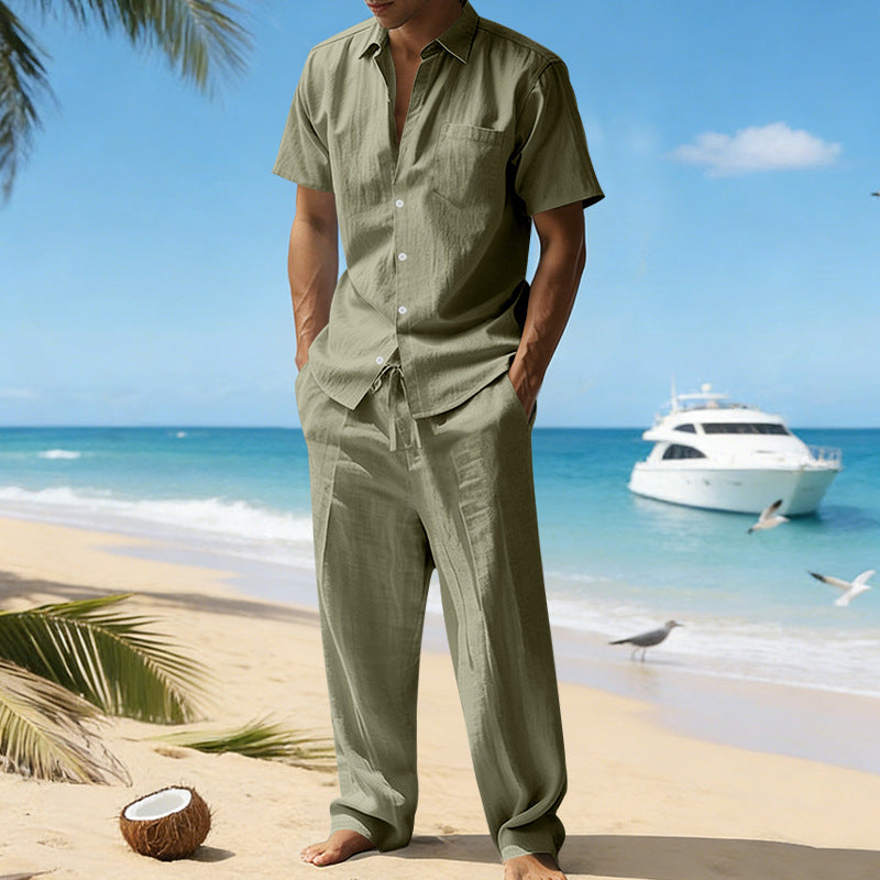 Set | Short-Sleeve Shirt & Drawstring Trousers