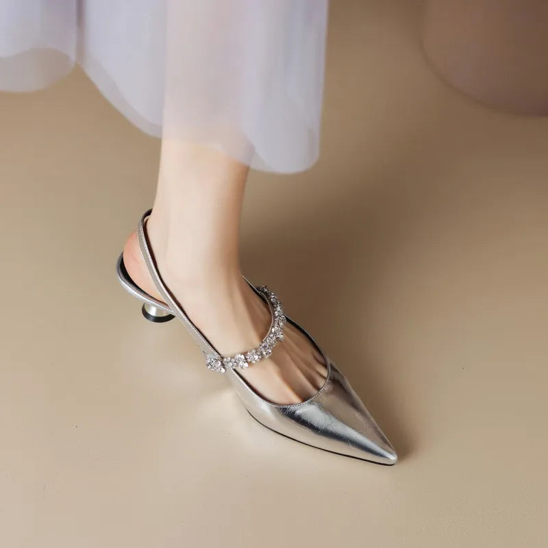 Women's Heels | Crystal Slingback Pointed Pumps