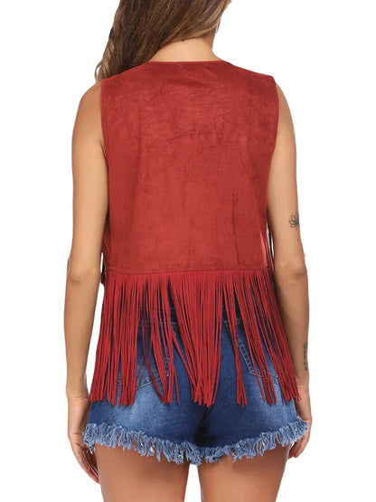 Fringe Vest | Sleeveless Open-Front Waistcoat